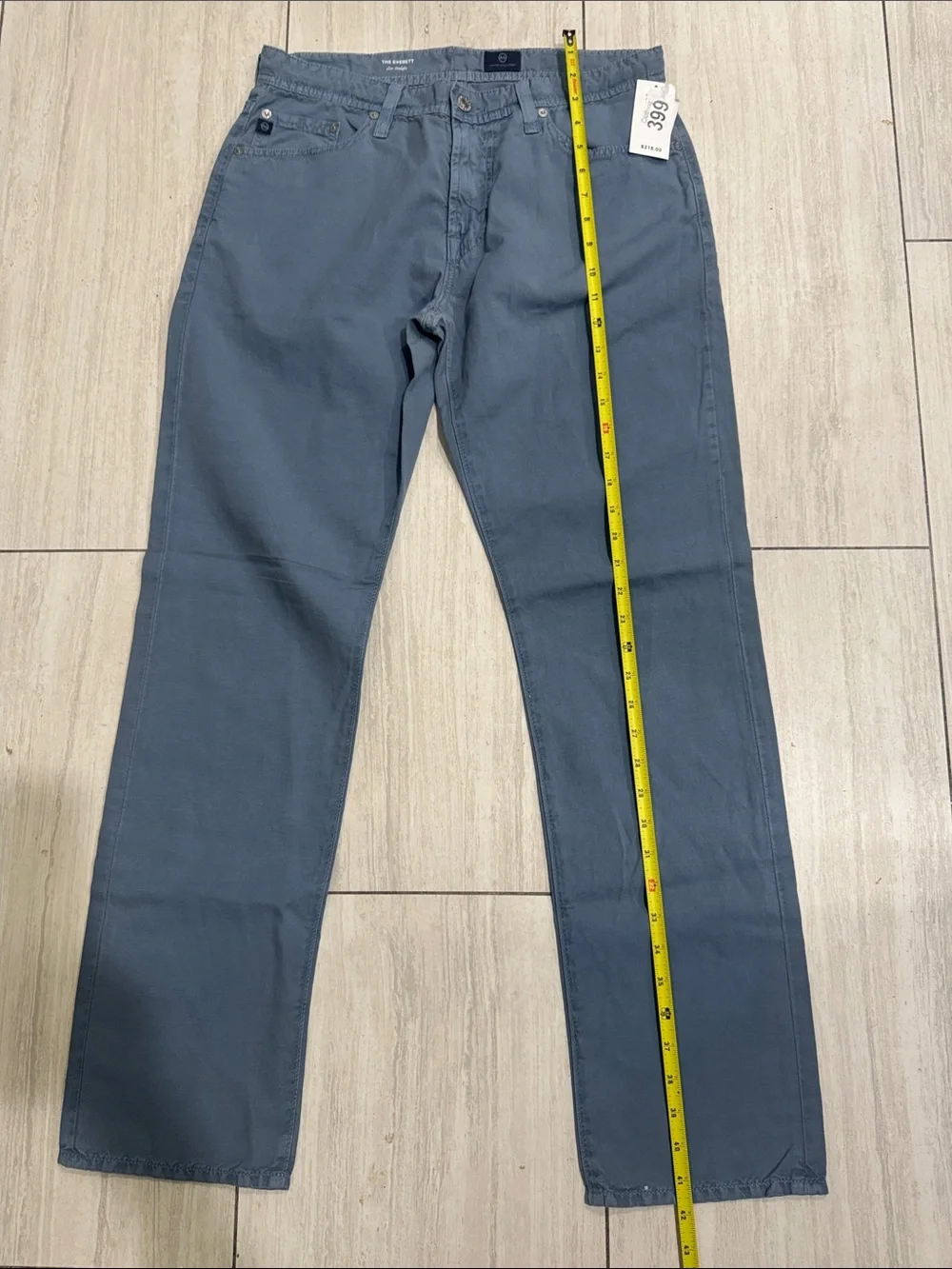 Ag Adriano Goldschmied Men's Straight Jeans in Slate Gray-Blue